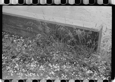 Photograph from Indiana: Hailstones along highway, Indiana