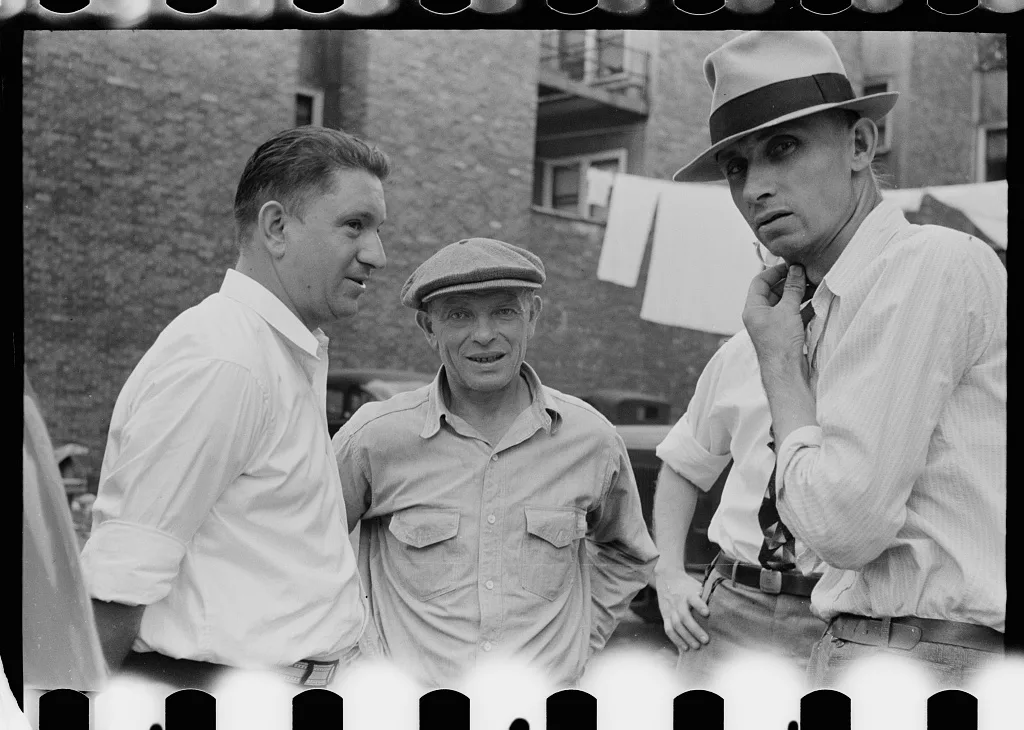 A group of steelworkers in Aliquippa, Pennsylvania, 1938