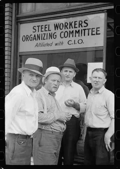 Steelworkers, Aliquippa, Pennsylvania, 1938