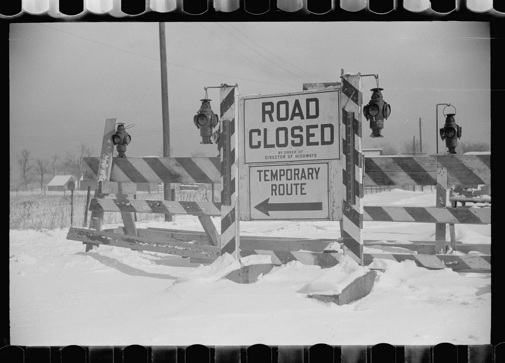 Detour sign, Chillicothe, Ohio, 1940