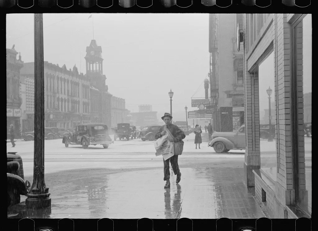 Newsboy, Iowa City, Iowa, 1940