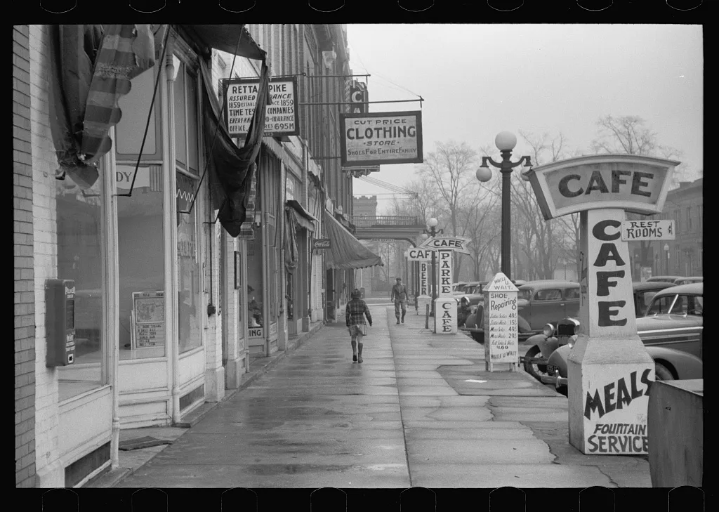Main street, Rockville, Indiana, 1940