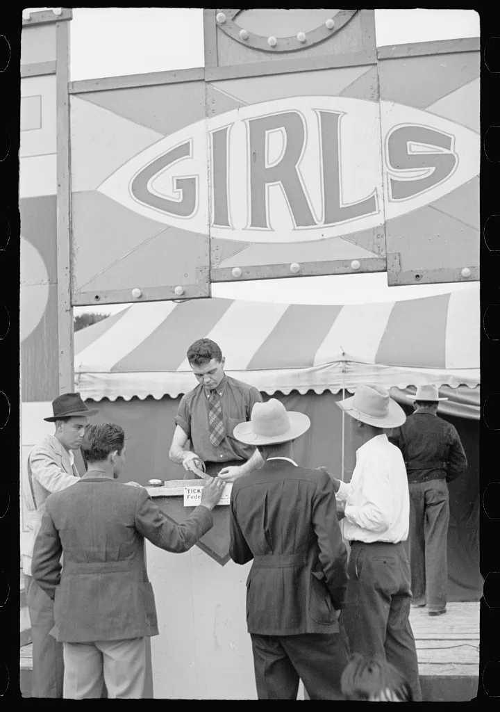 Ticket sellers, carnival, Brownsville, Texas, 1942