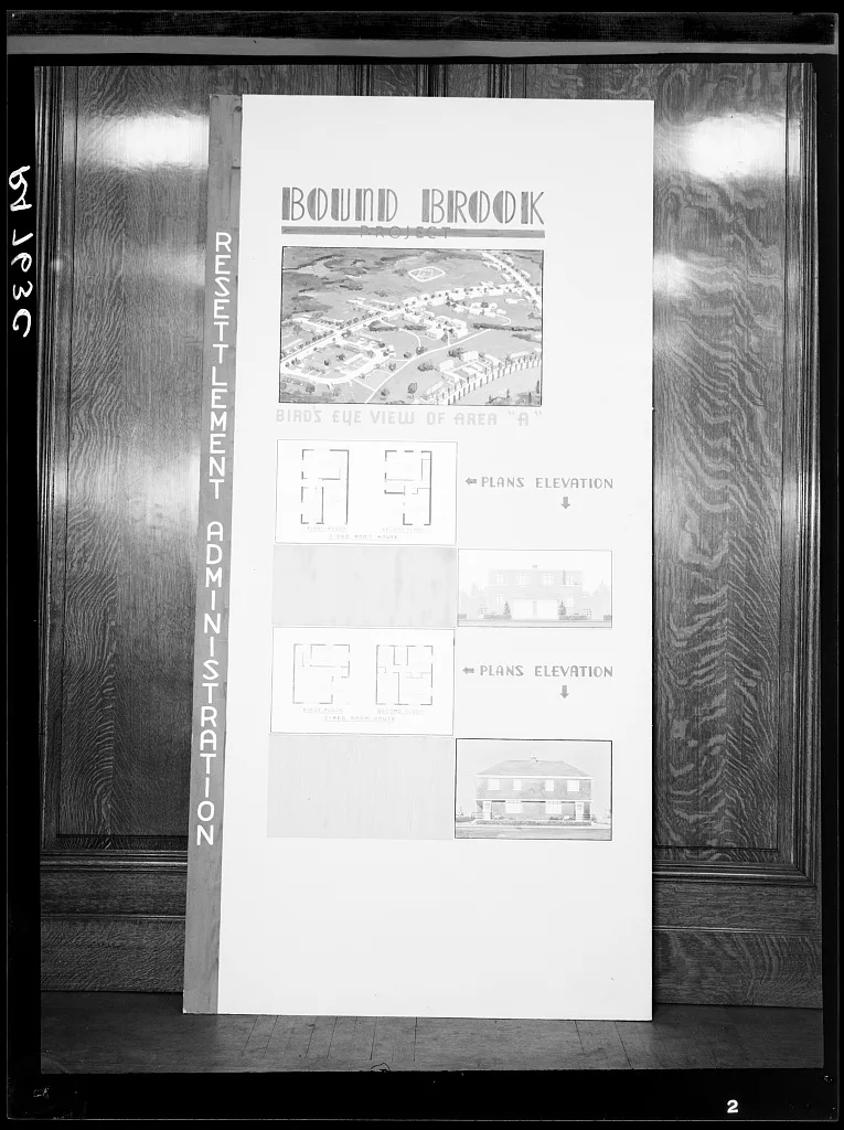 Poster by Record Section, Suburban Resettlement, 1935