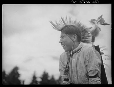 Photograph from Oregon: Warm Springs Indian boy. Molalla, Oregon
