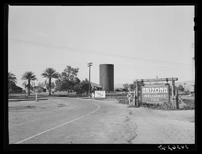 State line. California -- Arizona, 1940