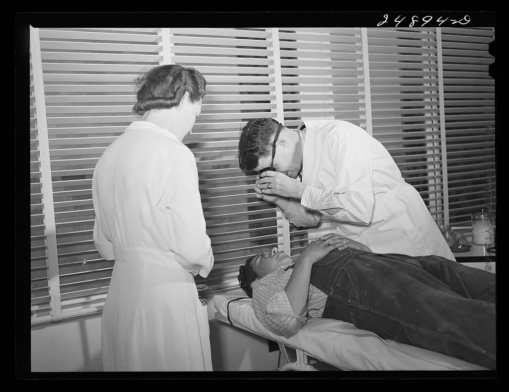 Doctor examining patient. Robstown FSA (Farm Security Administration)…, Texas, 1942