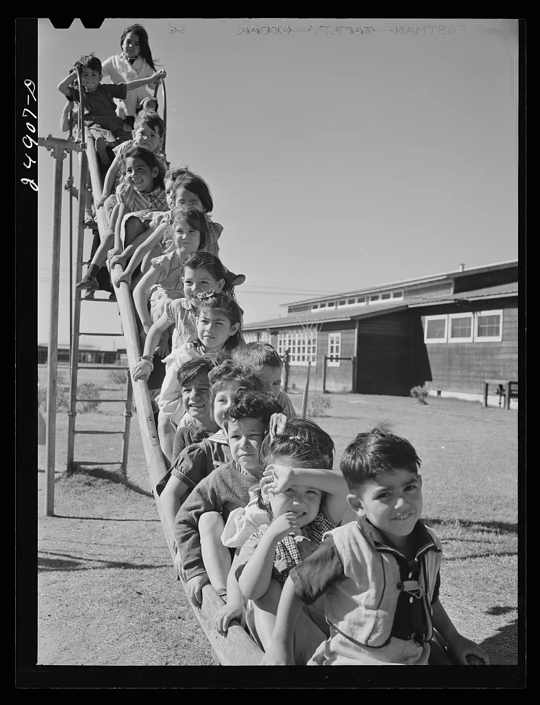 Nursery school children in playground. Robstown camp, Texas, 1942