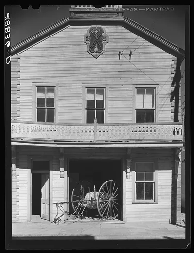 Fire house with hand pump. Georgetown, Colorado, 1939