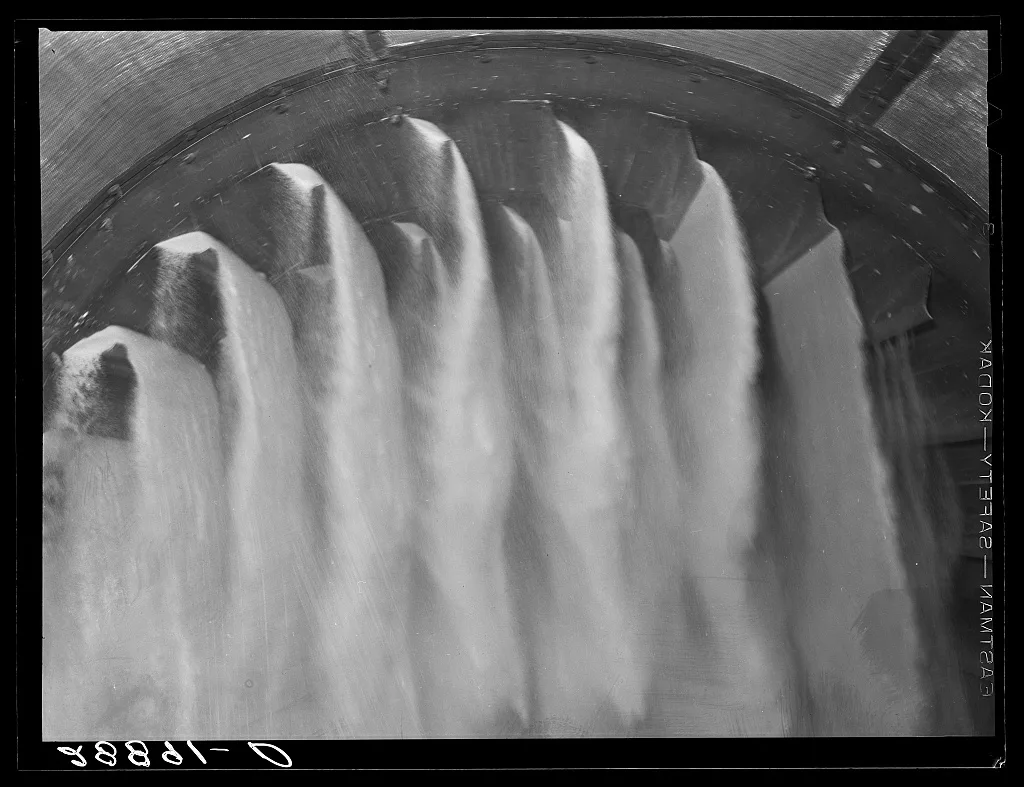Interior of granulating machine. Sugar beet factory. Brighton,…, Colorado, 1939