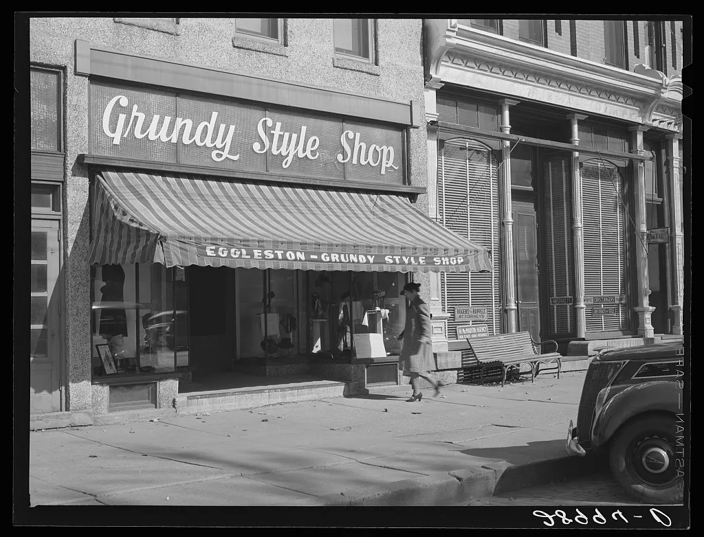 Store on main street. Grundy Center, Iowa, 1939