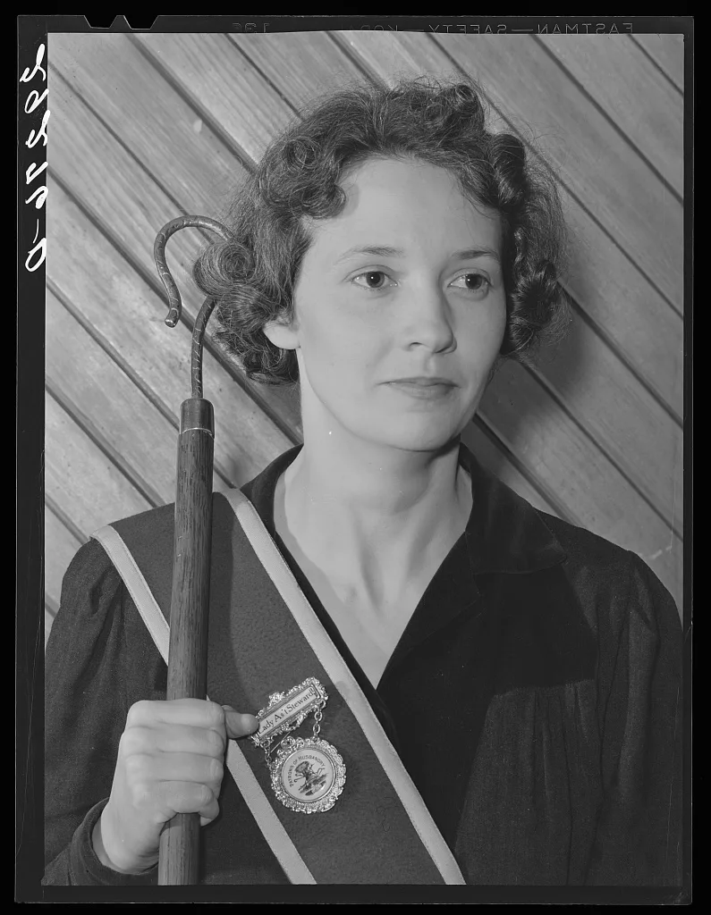 Lady assistant steward at Grange meeting. Fairfax County, Virginia, 1940