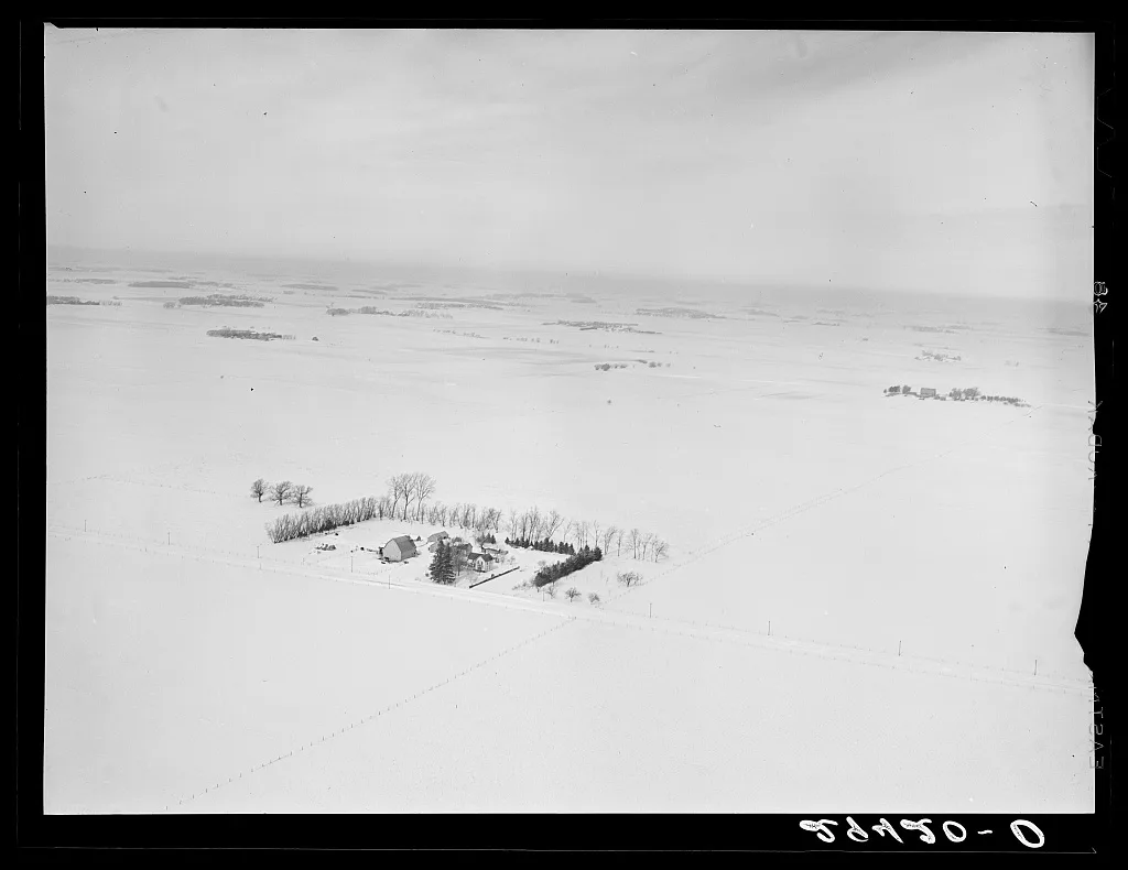 Air view, farmland. Grundy County, Iowa, 1940