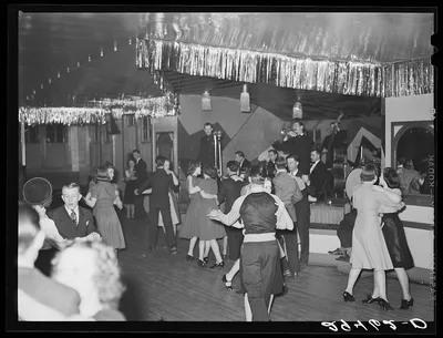[Untitled photo, possibly related to: Dance hall, Saturday night.…, Iowa, 1940