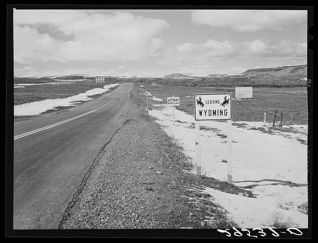 State line. Wyoming--Utah, 1940