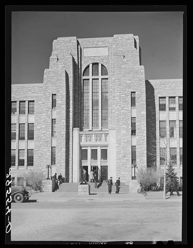 Engineering Hall, Wyoming University. Laramie, Wyoming, 1940