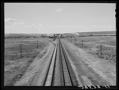 Southern Pacific track approaching Wells, Nevada, 1940