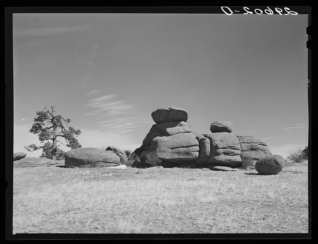 Rock formation. Laramie County, Wyoming, 1940