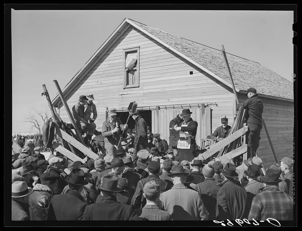 [Untitled photo, possibly related to: Farmers at auction. Zimmerman…, Nebraska, 1940