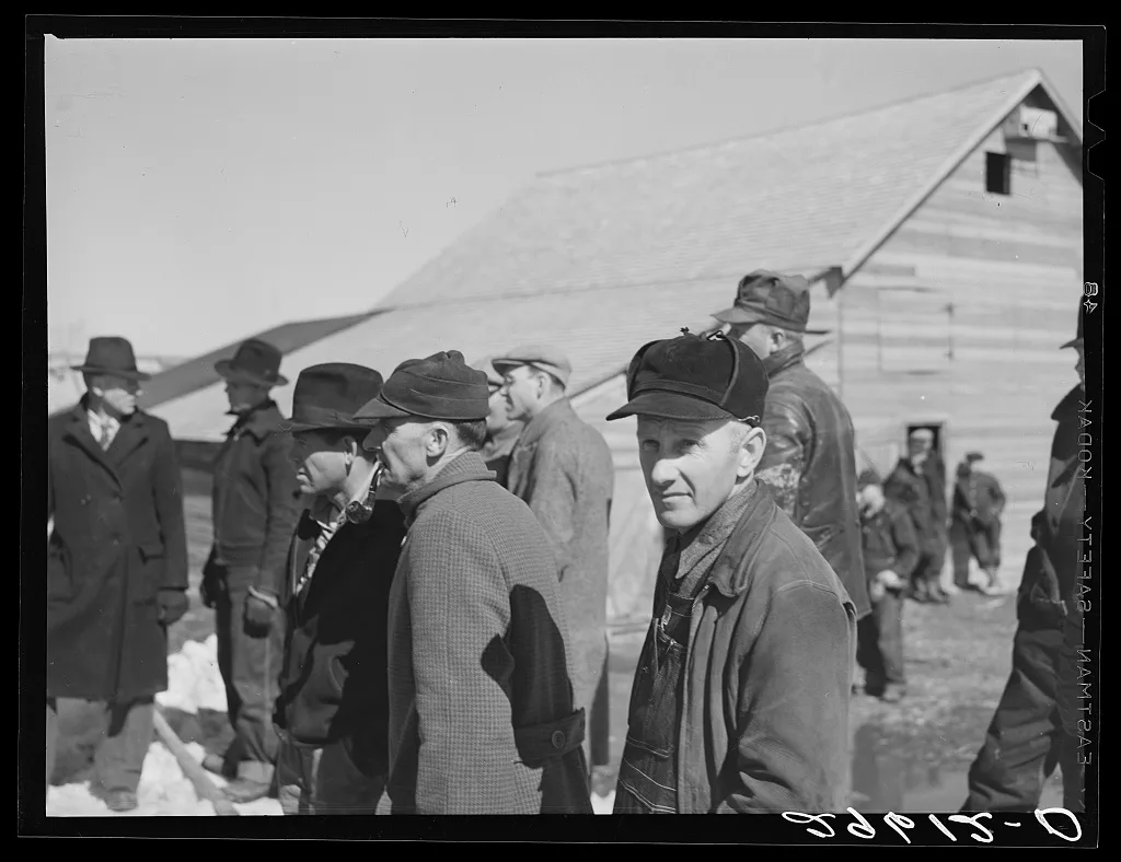 [Untitled photo, possibly related to: Farmers at Zimmerman auction…, Nebraska, 1940