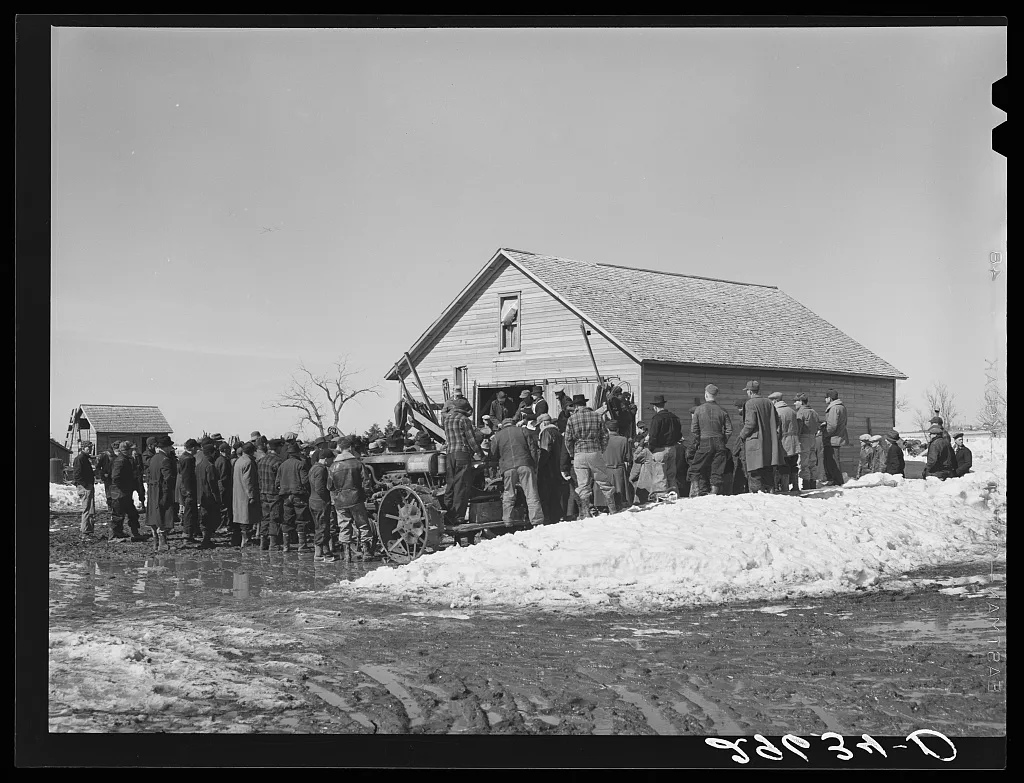 Farmers at auction. Zimmerman farm near Hastings, Nebraska, 1940