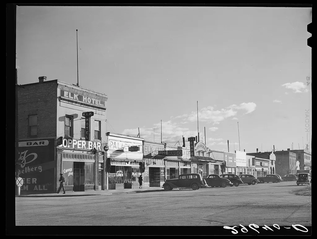 Stores on main street. Elko, Nevada, 1940