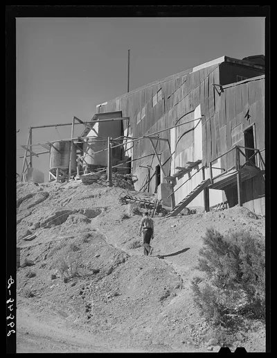 Mill for processing gold and silver ores. El Dorado Canyon, Clark…, Nevada, 1940