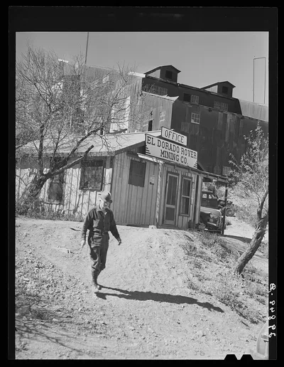 Gold mine office. El Dorado Canyon, Clark County, Nevada, 1940