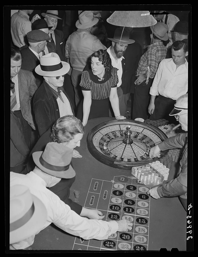 Roulette players. Las Vegas, Nevada, 1940