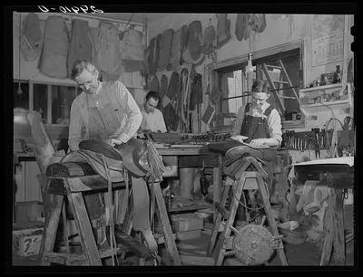 Saddle makers. Capriola Saddlery, Elko, Nevada, 1940