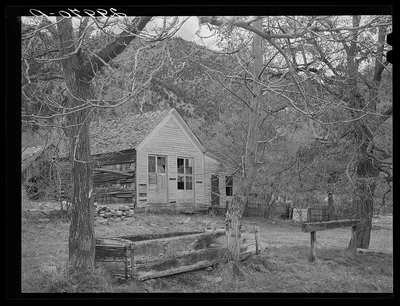 Ruins of first saloon in state. Genoa, Nevada, 1940