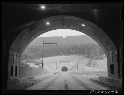Pennsylvania Turnpike, Pennsylvania. Twin tunnels, 1942