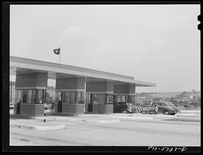 Pennsylvania Turnpike, Pennsylvania. Toll booths, 1942