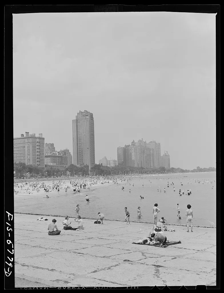 Chicago, Illinois. Lake Michigan beach, 1942